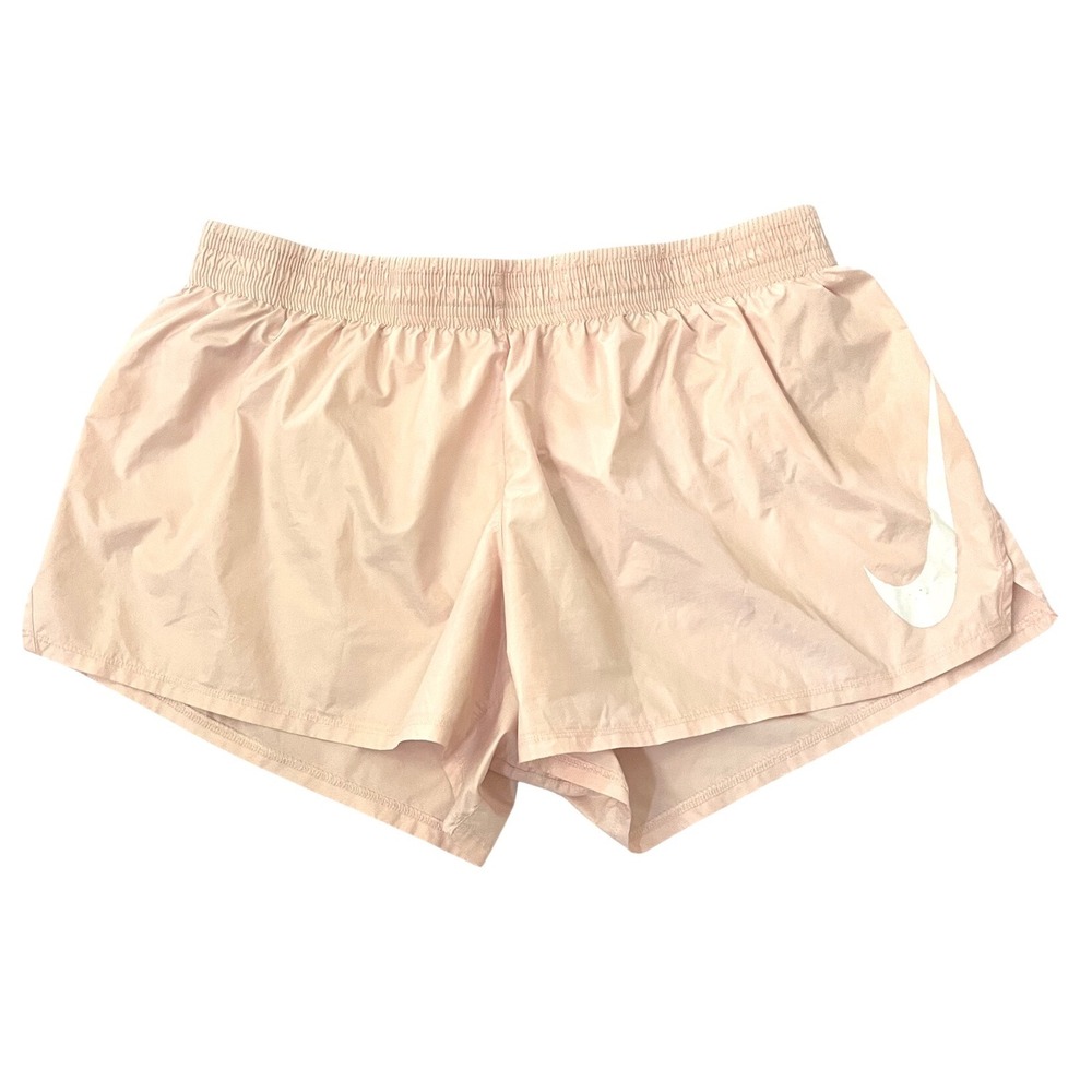 Nike Running Shorts Peach Pink Swoosh Graphic Athletic XL